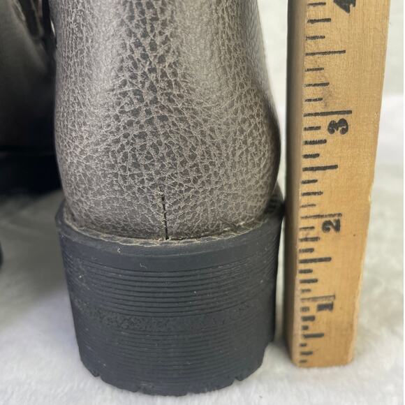MIA Women's Lindsey Gray Knit Cuffed Ankle Boot Chunky Hiking Combat Size 6.5 - Picture 11 of 12